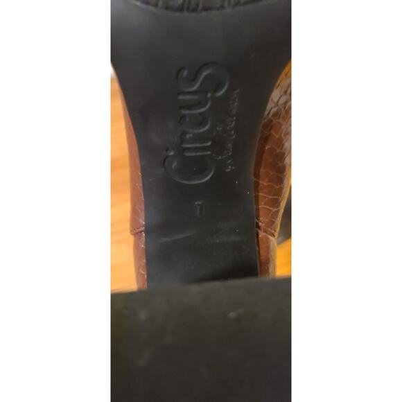Circus by Sam Edelman Women's Pascha Croco Bootie Brown-Size 7 - Picture 2 of 6